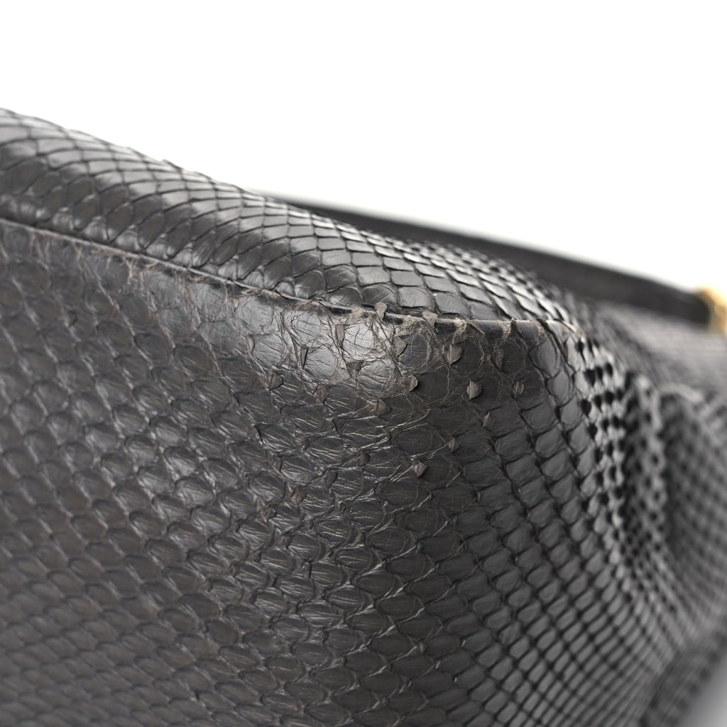 Fendi Snakeskin O'Lock Zipper Black