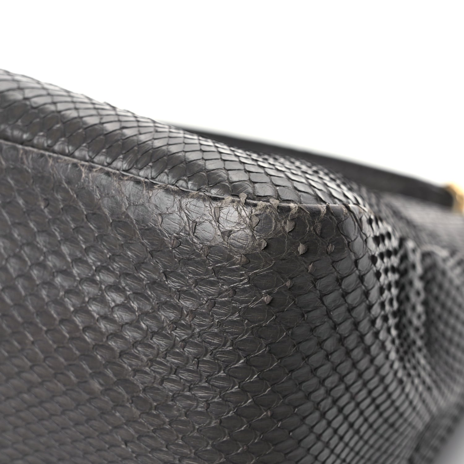 Fendi Snakeskin O'Lock Zipper Black