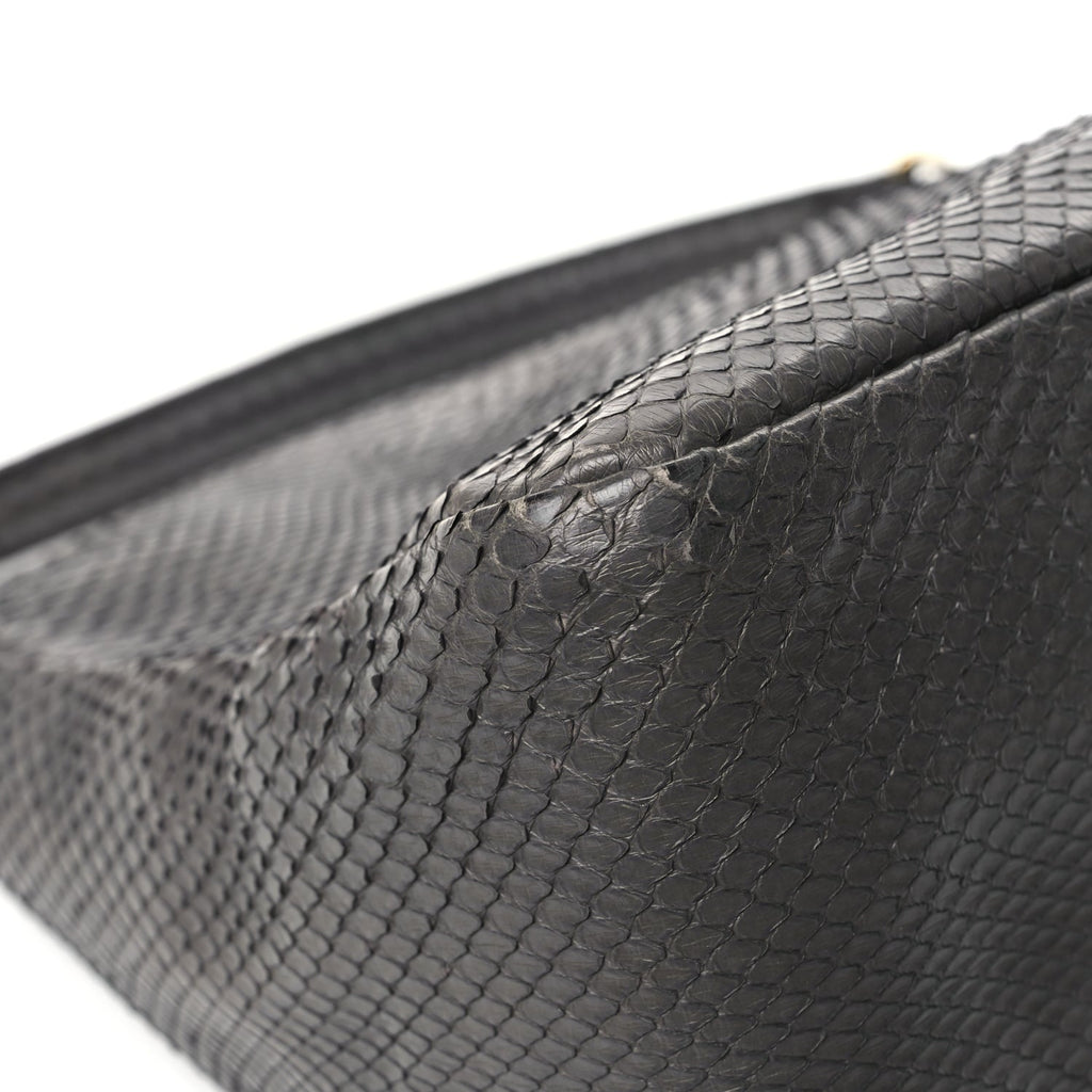 Fendi Snakeskin O'Lock Zipper Black