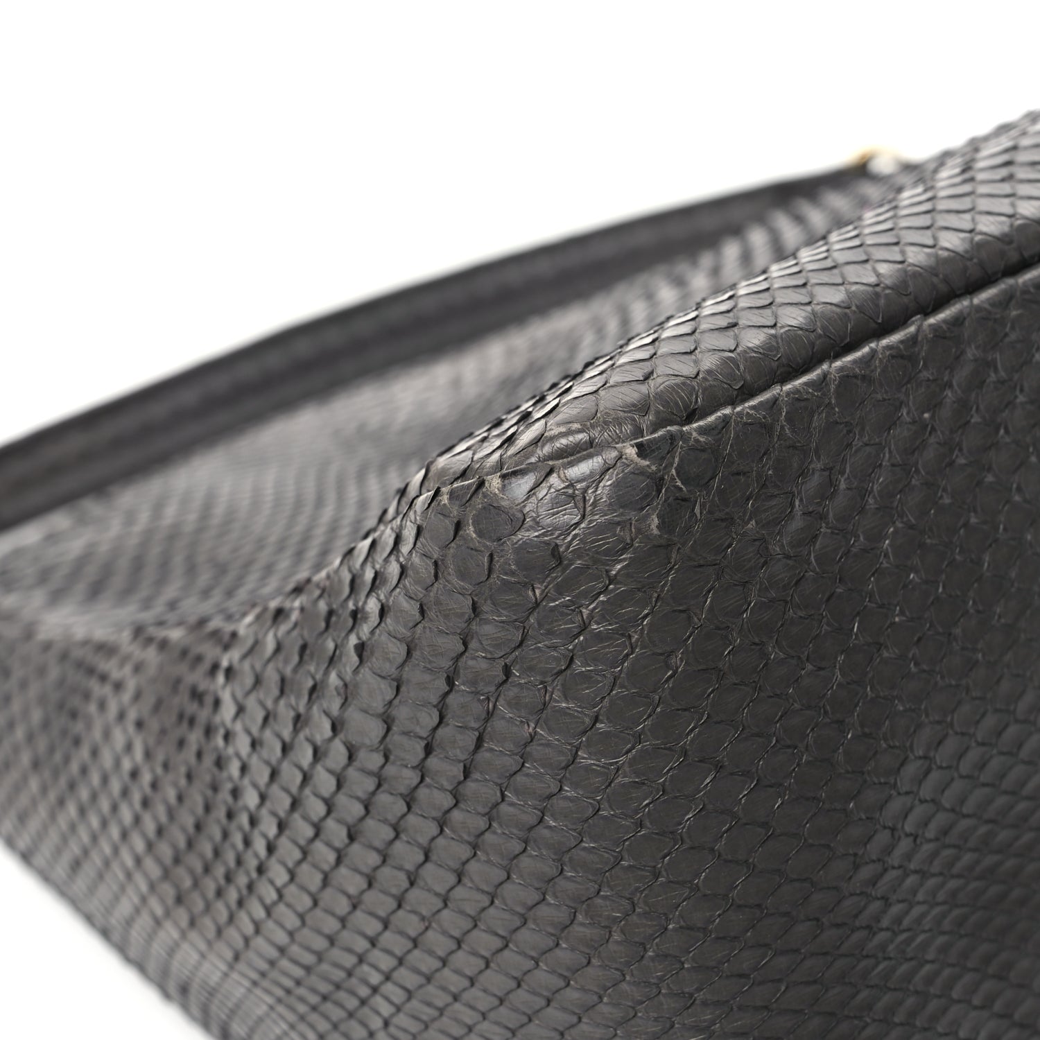 Fendi Snakeskin O'Lock Zipper Black