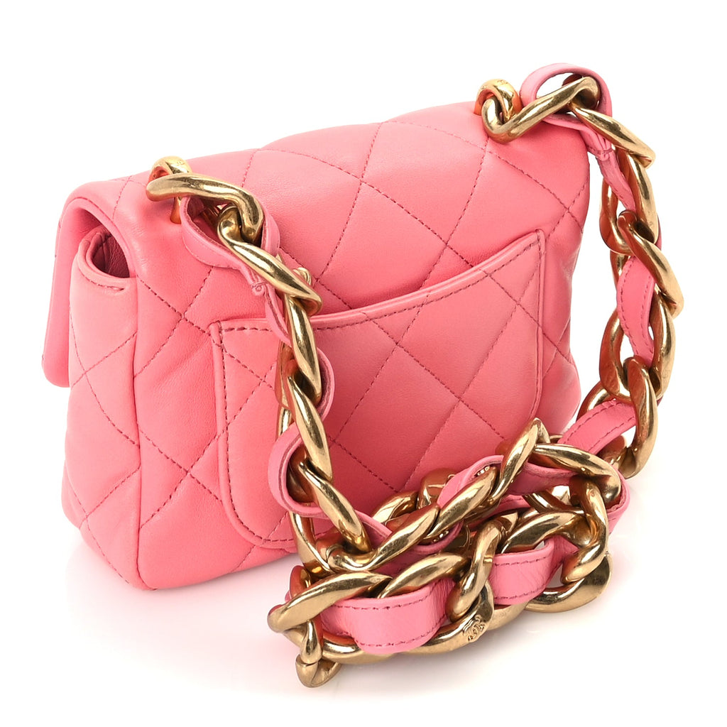 Chanel Lambskin Quilted Mini Funky Town Flap Pink