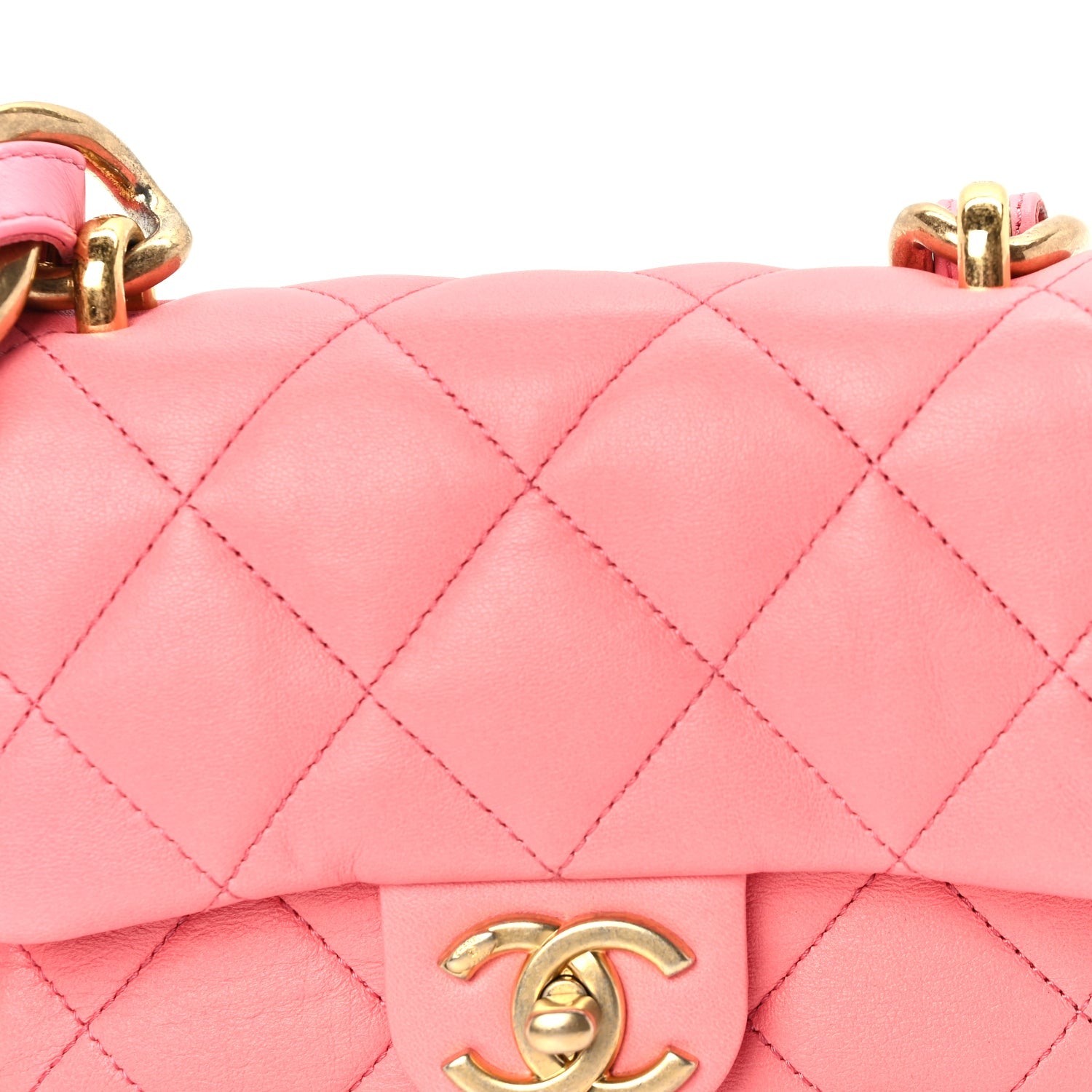 Chanel Lambskin Quilted Mini Funky Town Flap Pink
