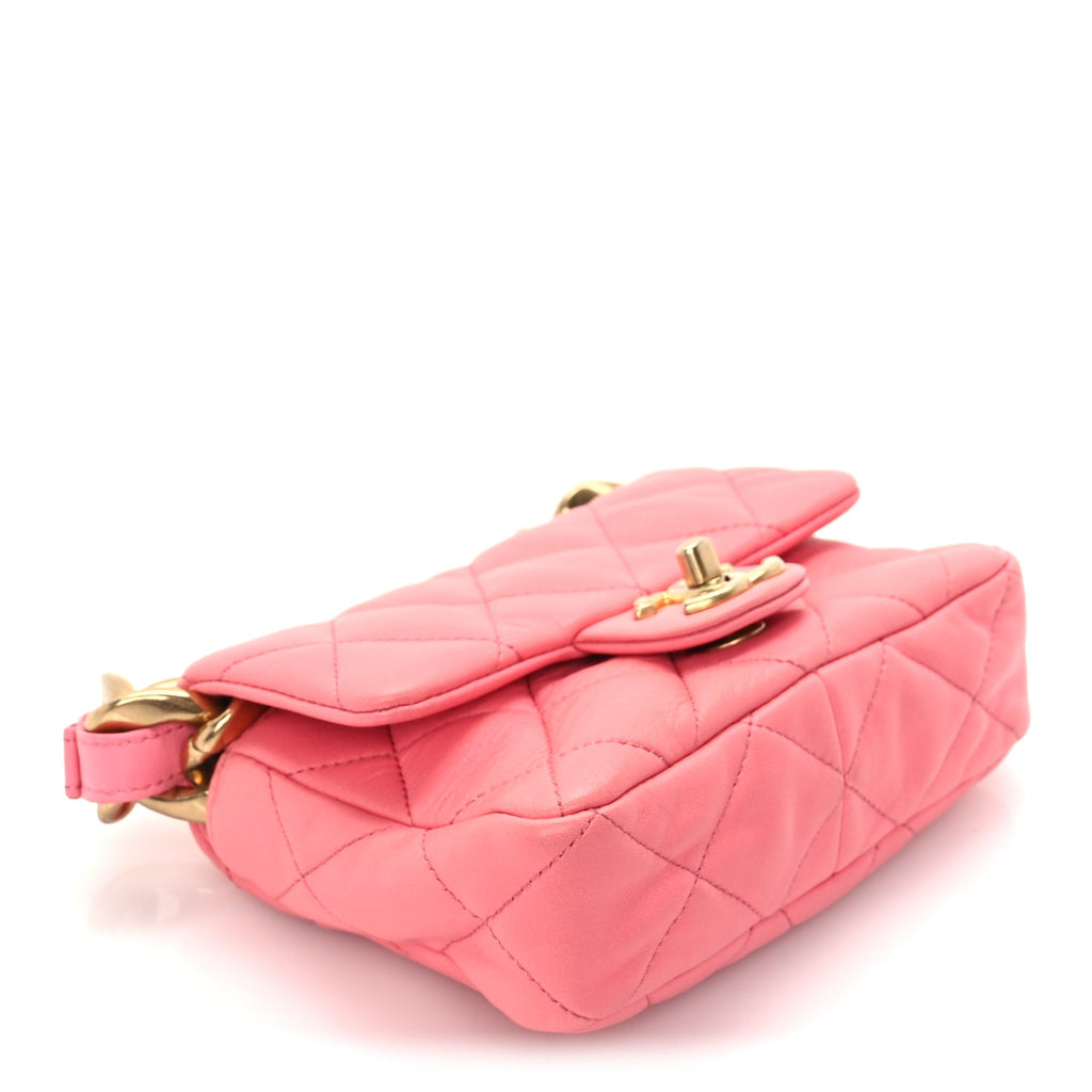 Chanel Lambskin Quilted Mini Funky Town Flap Pink