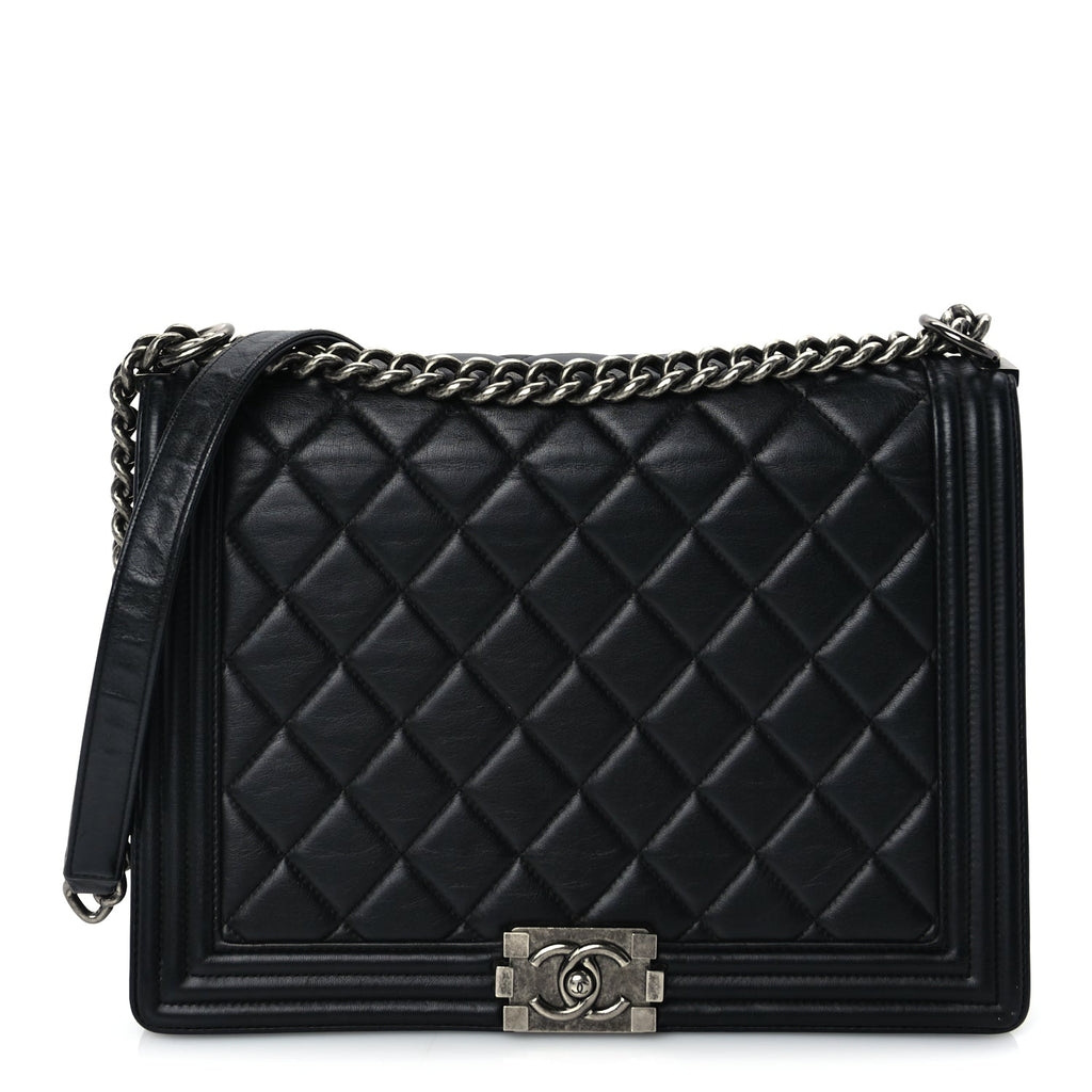 Chanel Lambskin Quilted Large Boy Flap Black