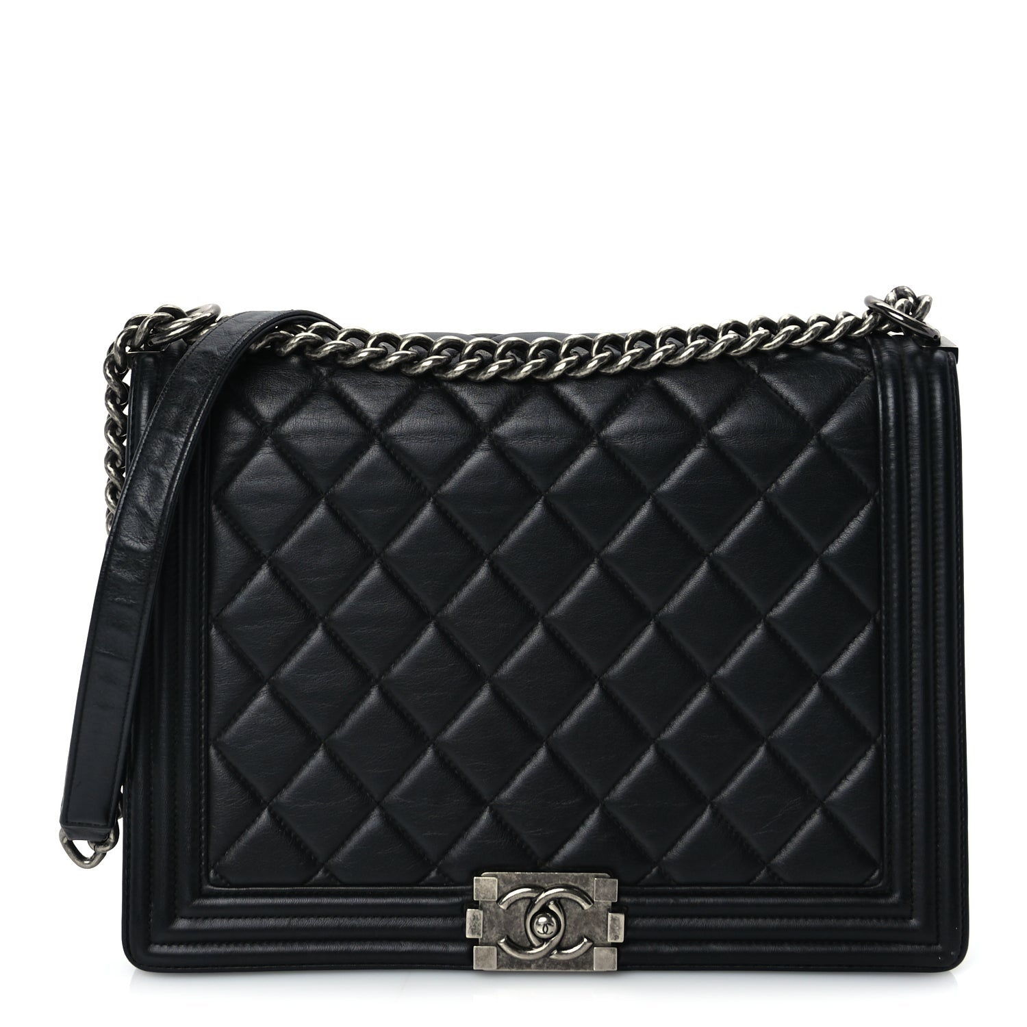Chanel Lambskin Quilted Large Boy Flap Black