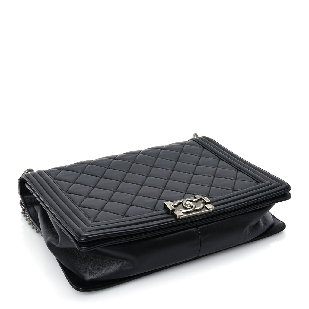 Chanel Lambskin Quilted Large Boy Flap Black