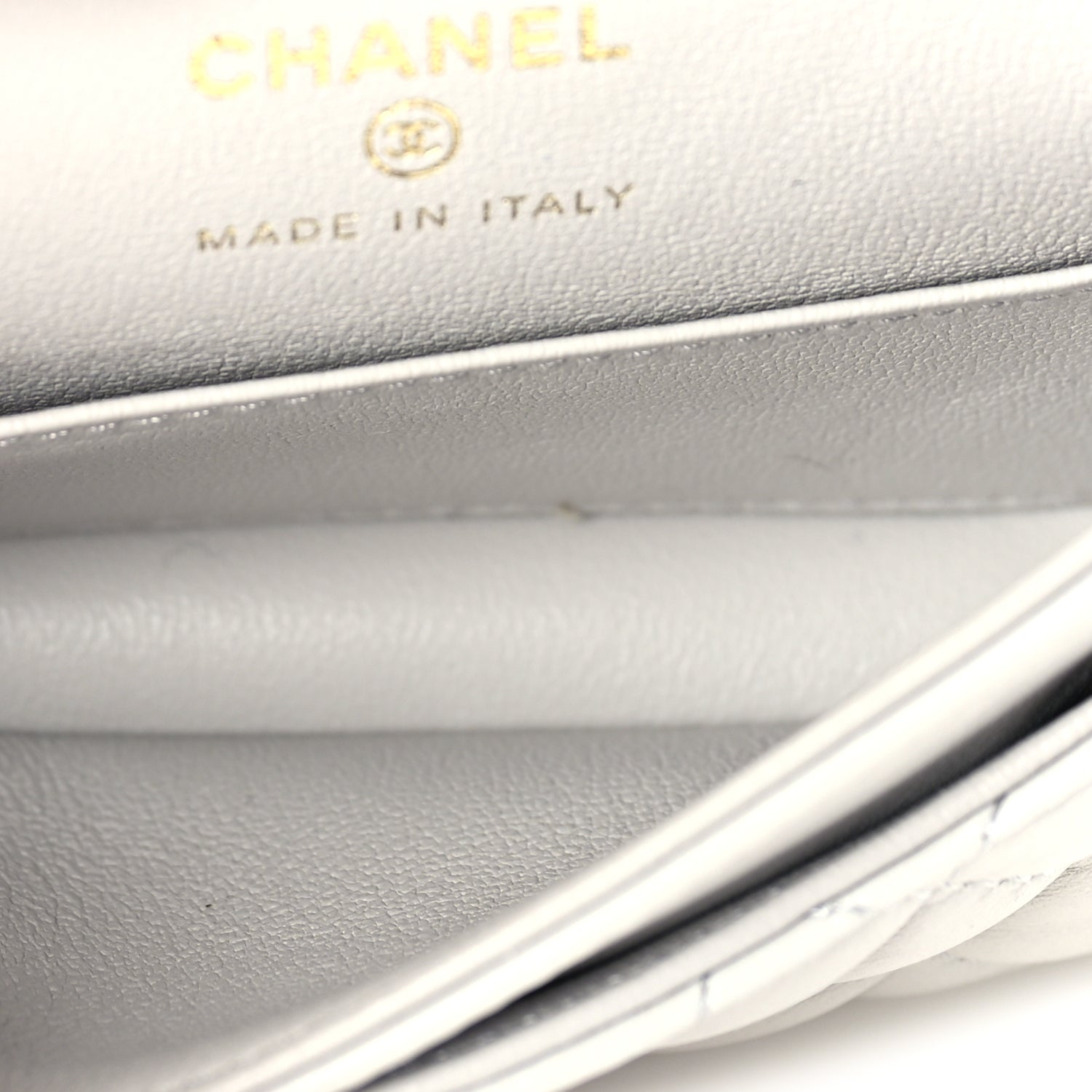 Chanel Lambskin Quilted Mini Flap Bag Charm With Hook  Grey