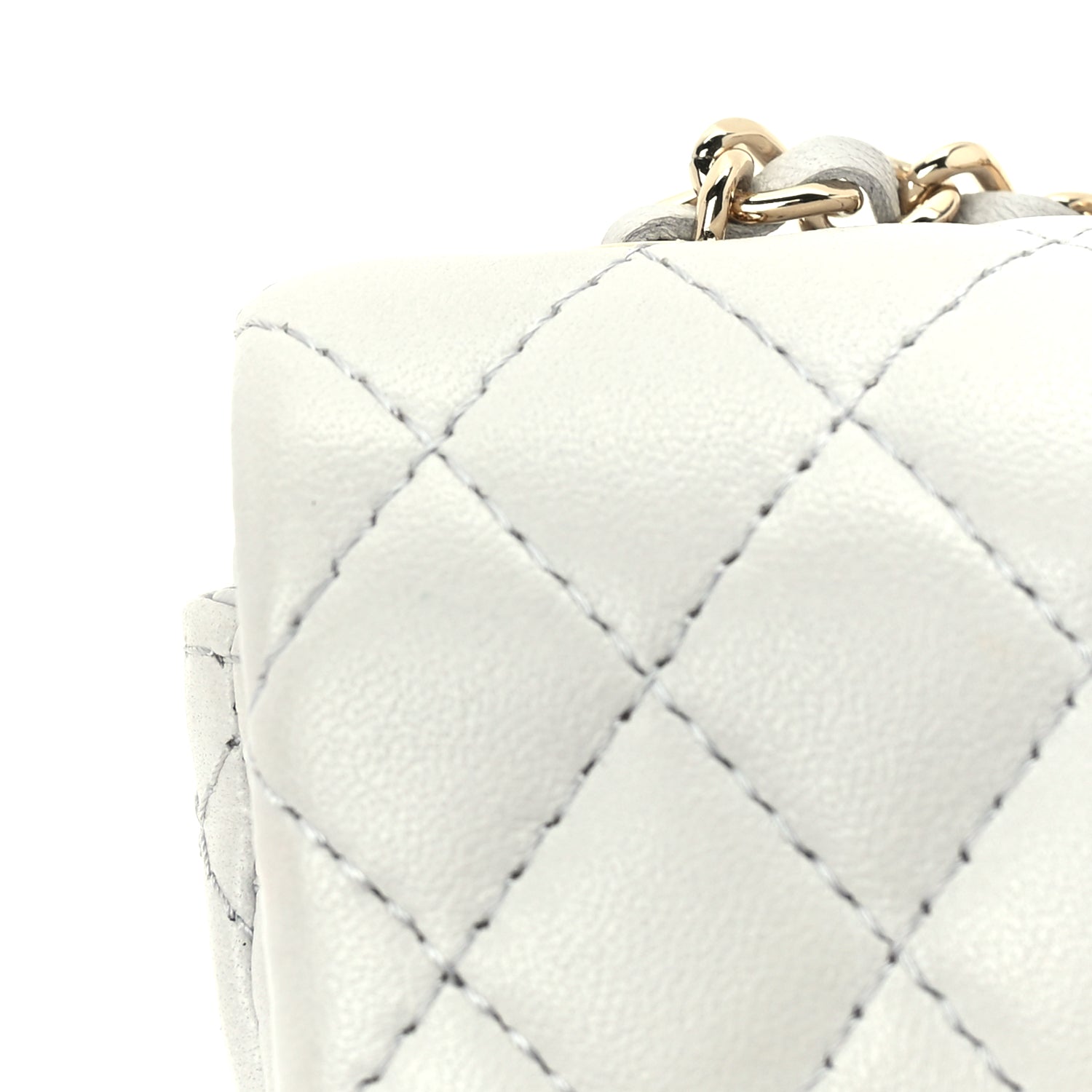 Chanel Lambskin Quilted Mini Flap Bag Charm With Hook  Grey