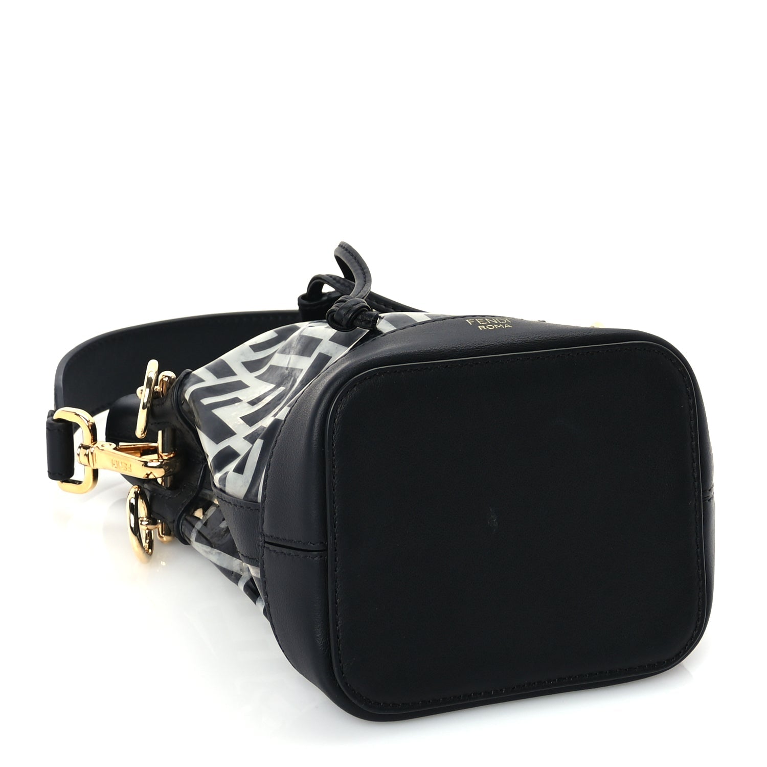 Fendi TPU FF Vitello Grace F is Fendi Mini Mon Tresor Bucket Bag Black