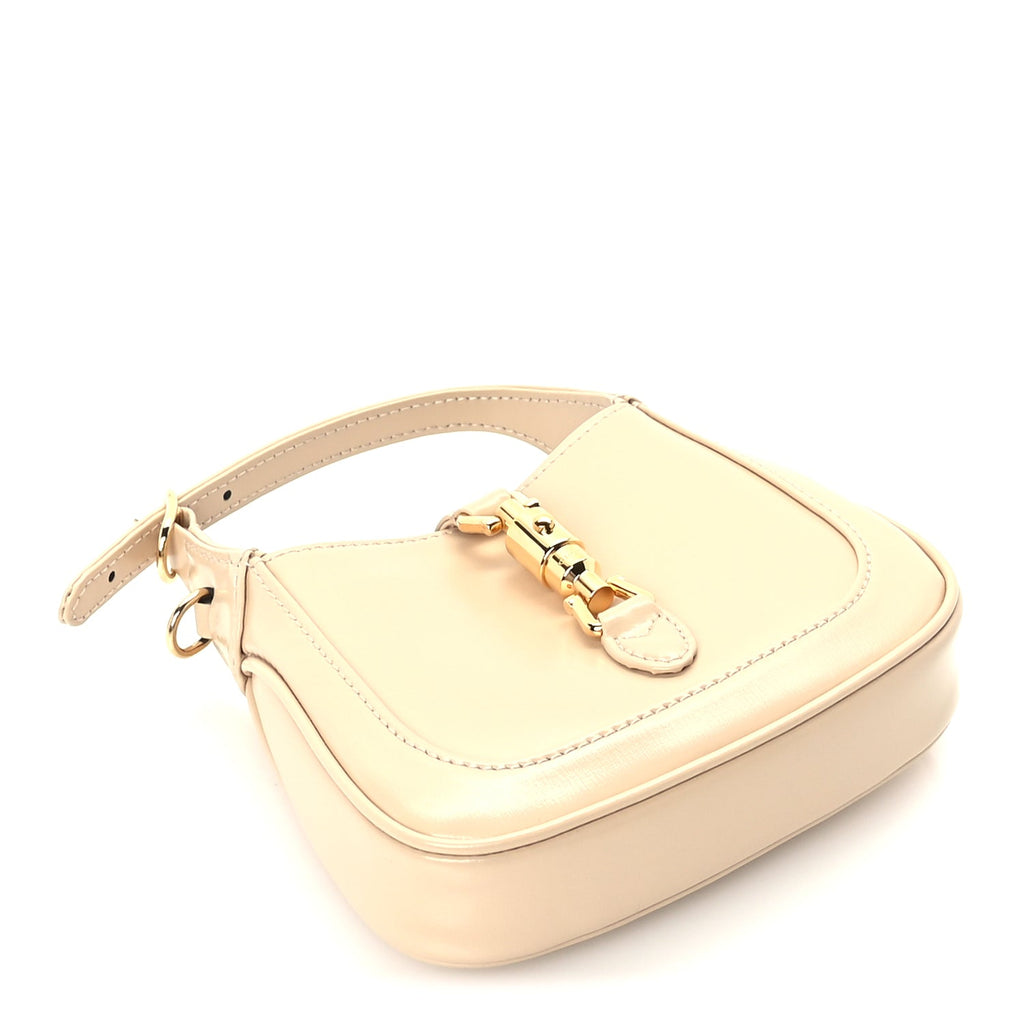 Gucci Boarded Dyana Lux Calfskin Nano Jackie 1961 Hobo  Beige
