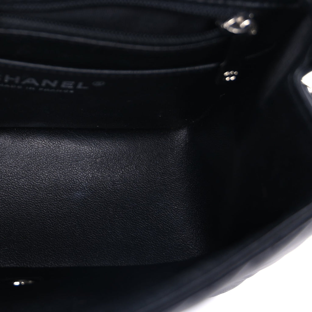 Chanel Lambskin Chevron Quilted Mini Square Flap  Black