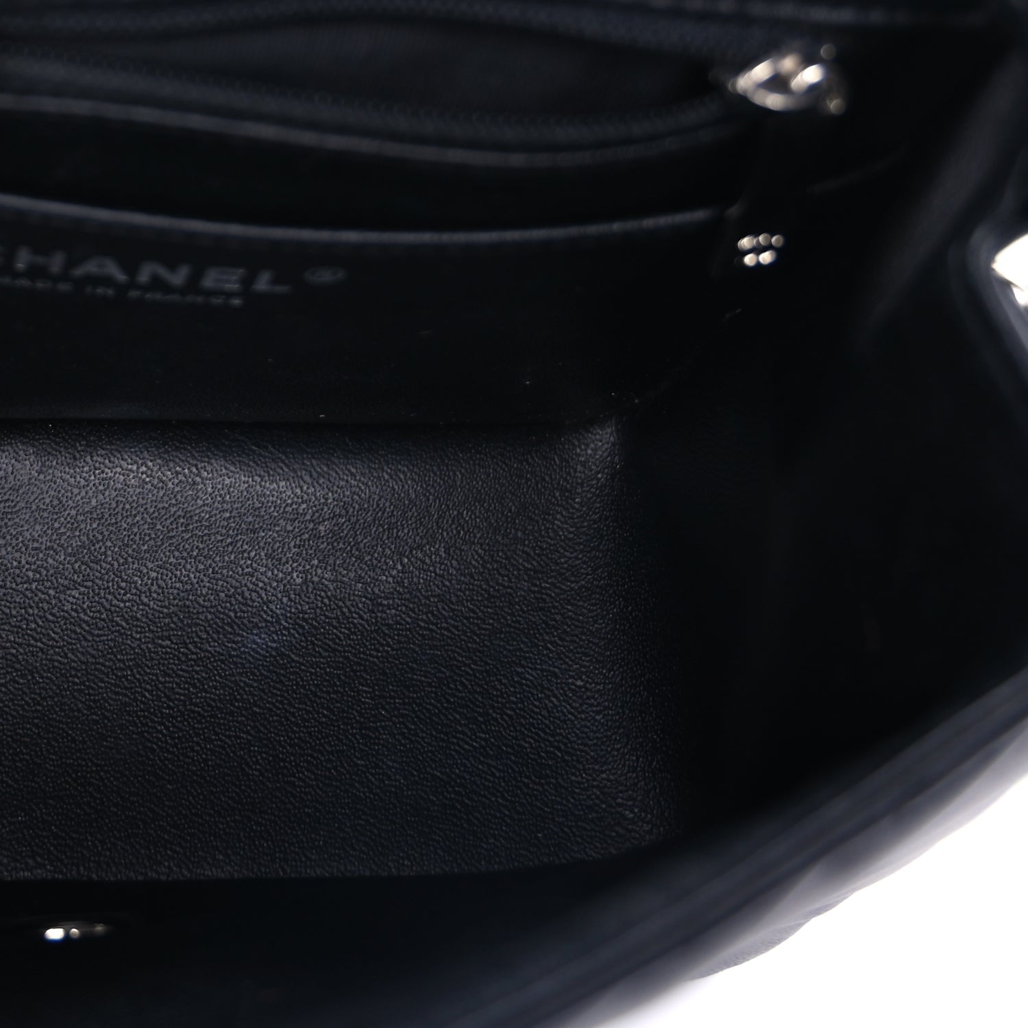 Chanel Lambskin Chevron Quilted Mini Square Flap  Black