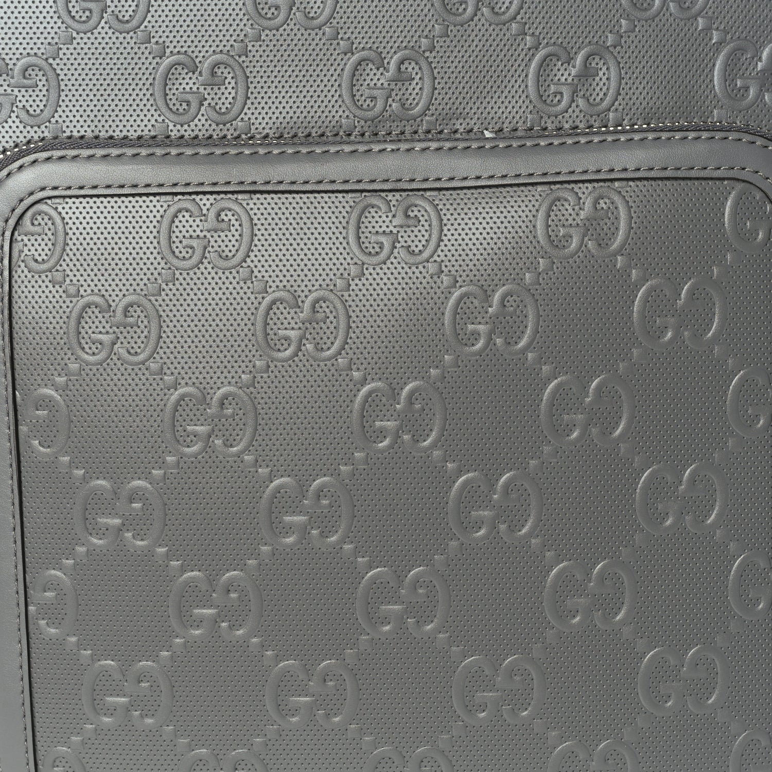 Gucci Monogram Jumbo GG Textured Dollar Calfskin Small Carry On Trolley Grey
