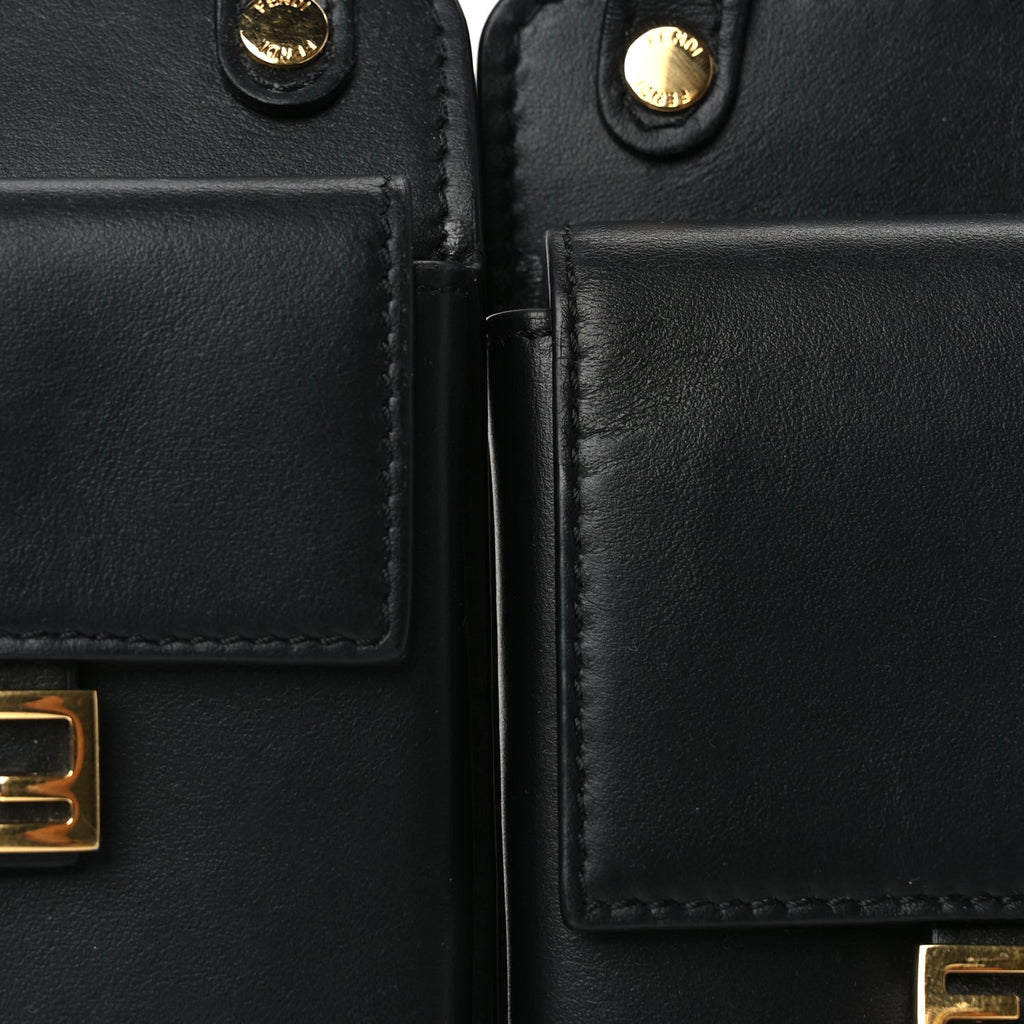Fendi Calfskin Multi Pocket Belt  Black