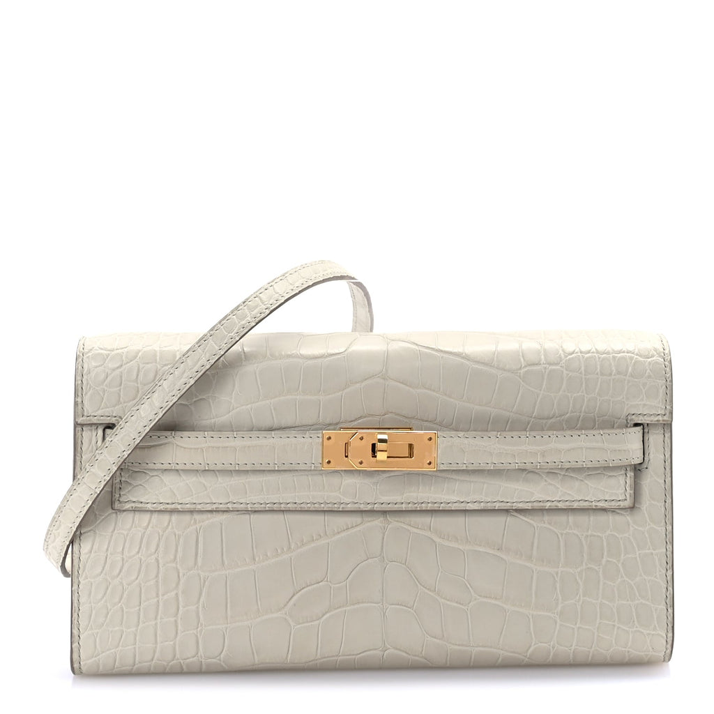 Hermes Matte Alligator Kelly Wallet To Go  Betton