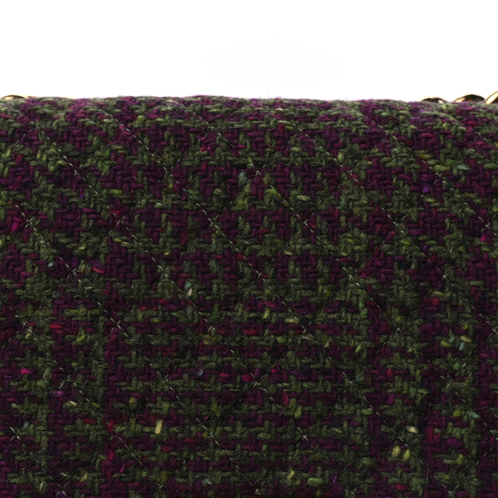 Chanel Velvet Tweed Medium Boy Flap Green