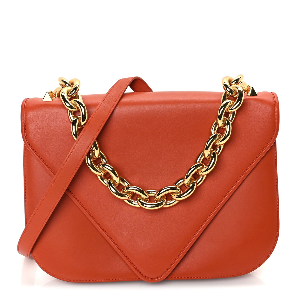 Bottega Veneta Calfskin Mount Envelope Bag Maple
