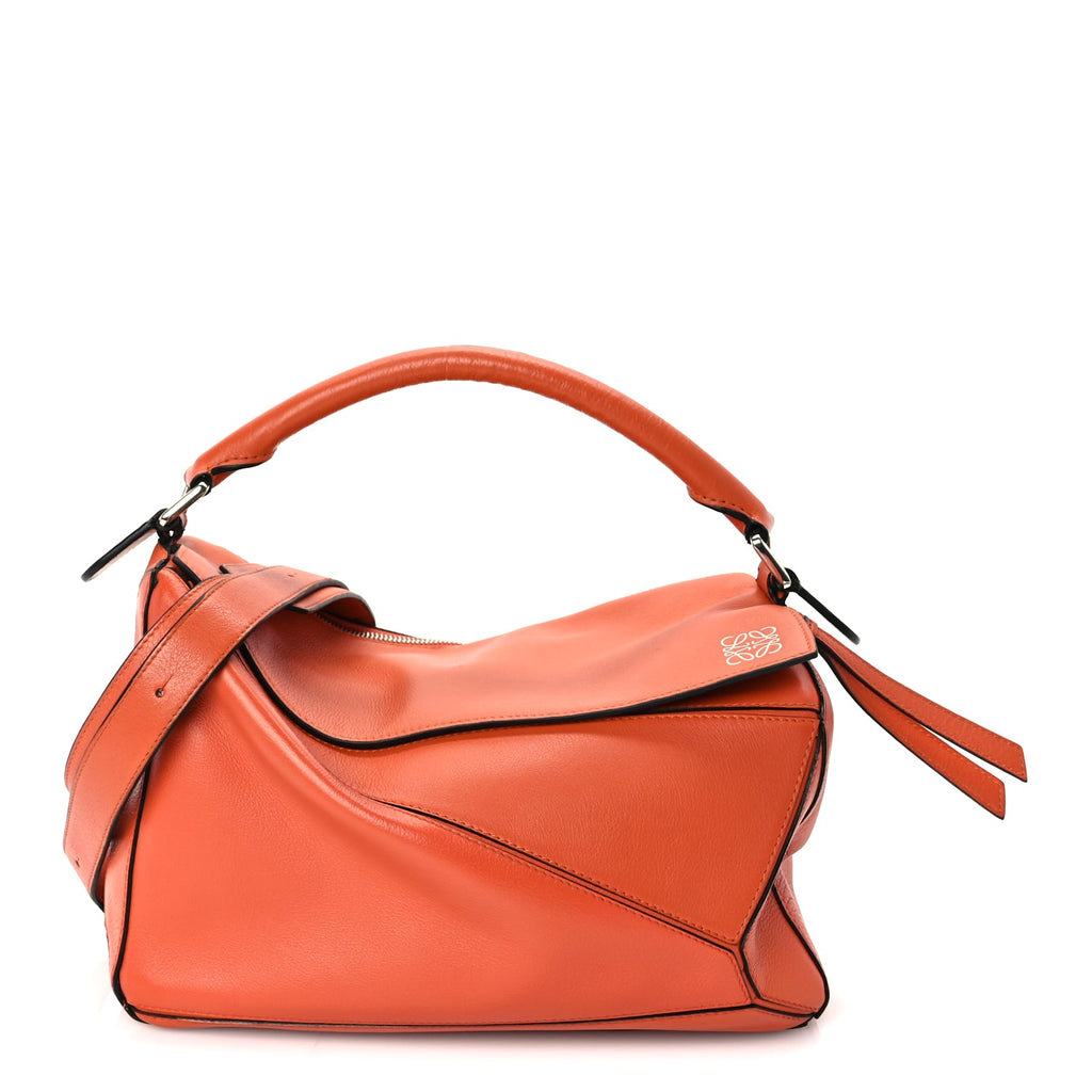 Loewe Calfskin Medium Puzzle Bag Orange