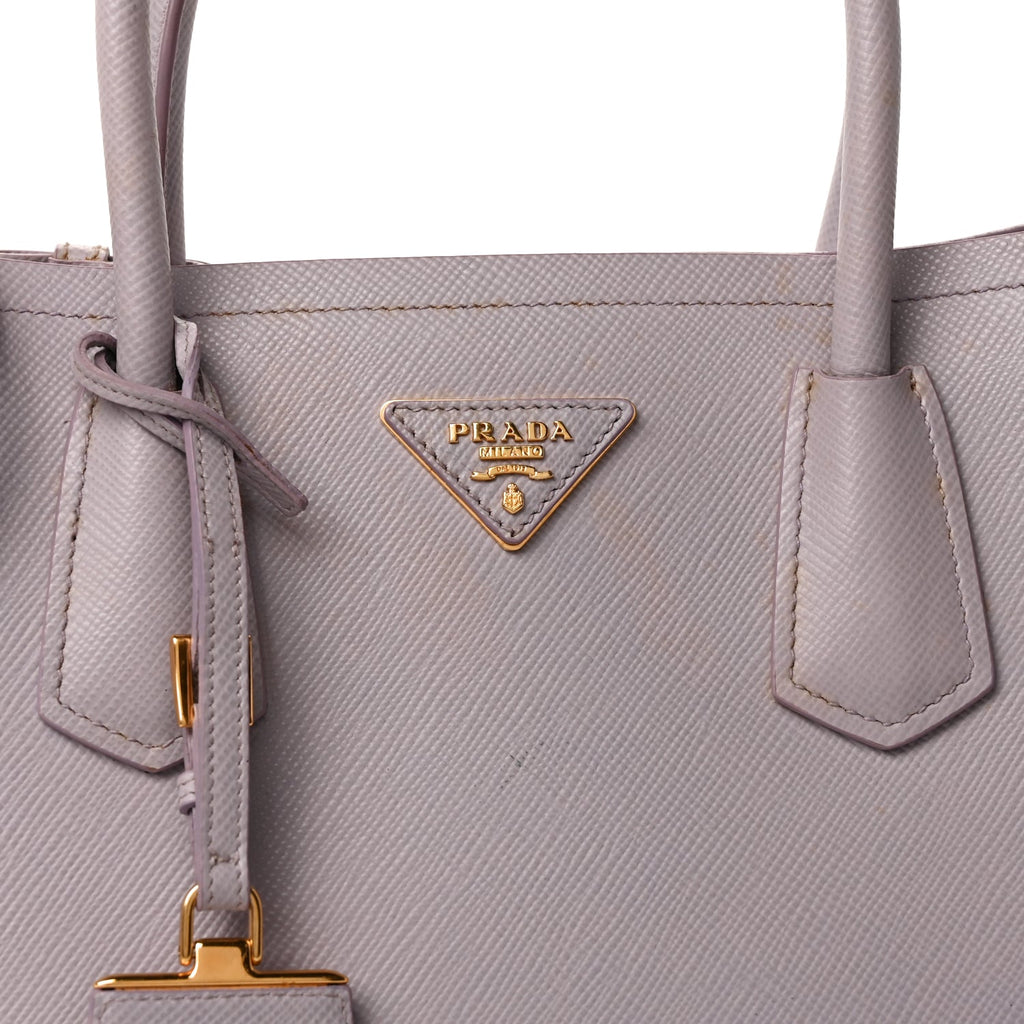 Prada Saffiano Cuir Small Double Bag Glicine