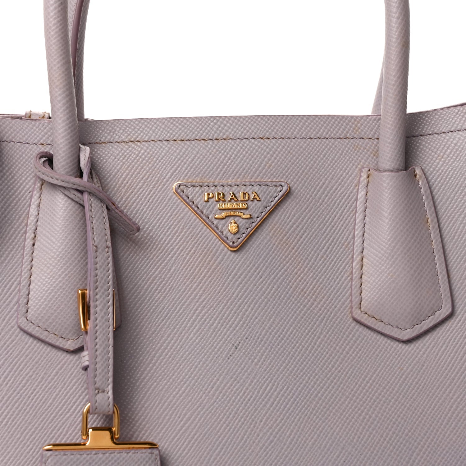 Prada Saffiano Cuir Small Double Bag Glicine
