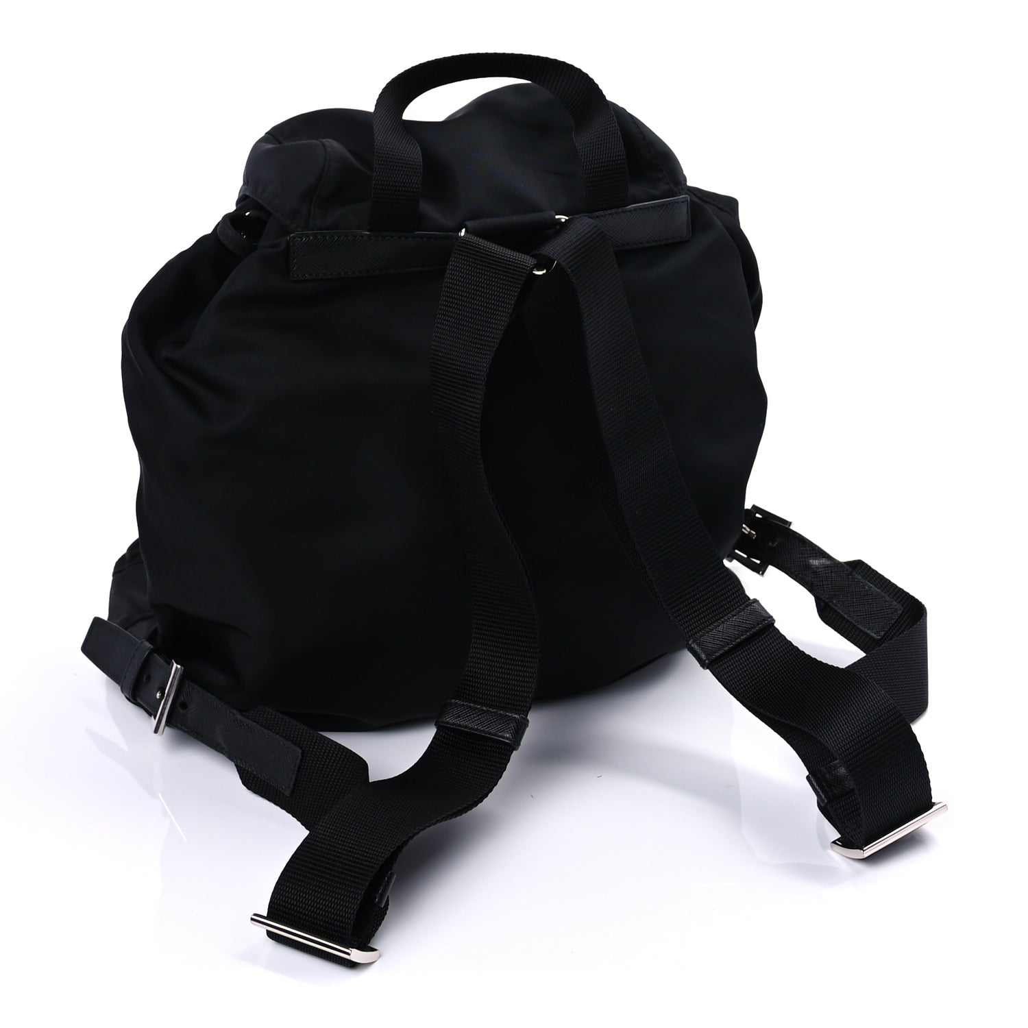 Prada Tessuto Nylon Saffiano Vela Medium Backpack  Black
