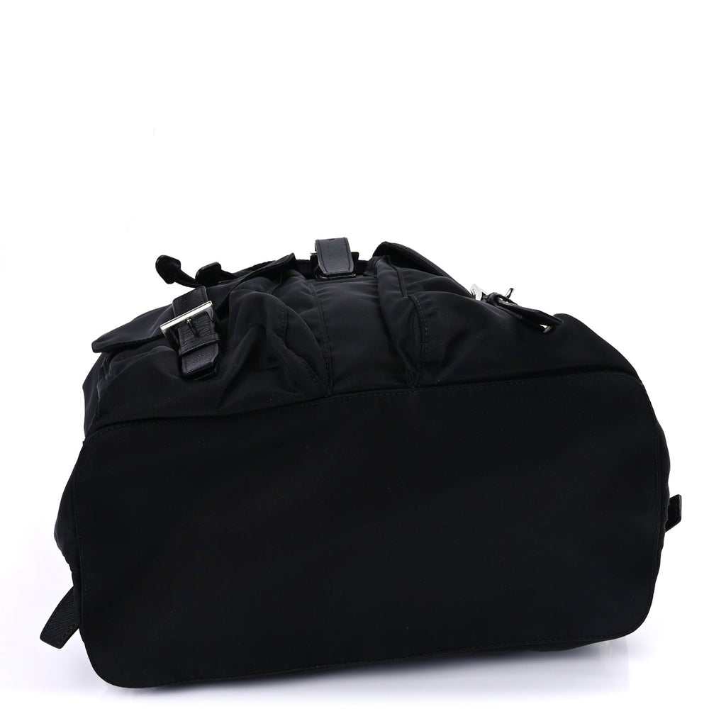 Prada Tessuto Nylon Saffiano Vela Medium Backpack  Black