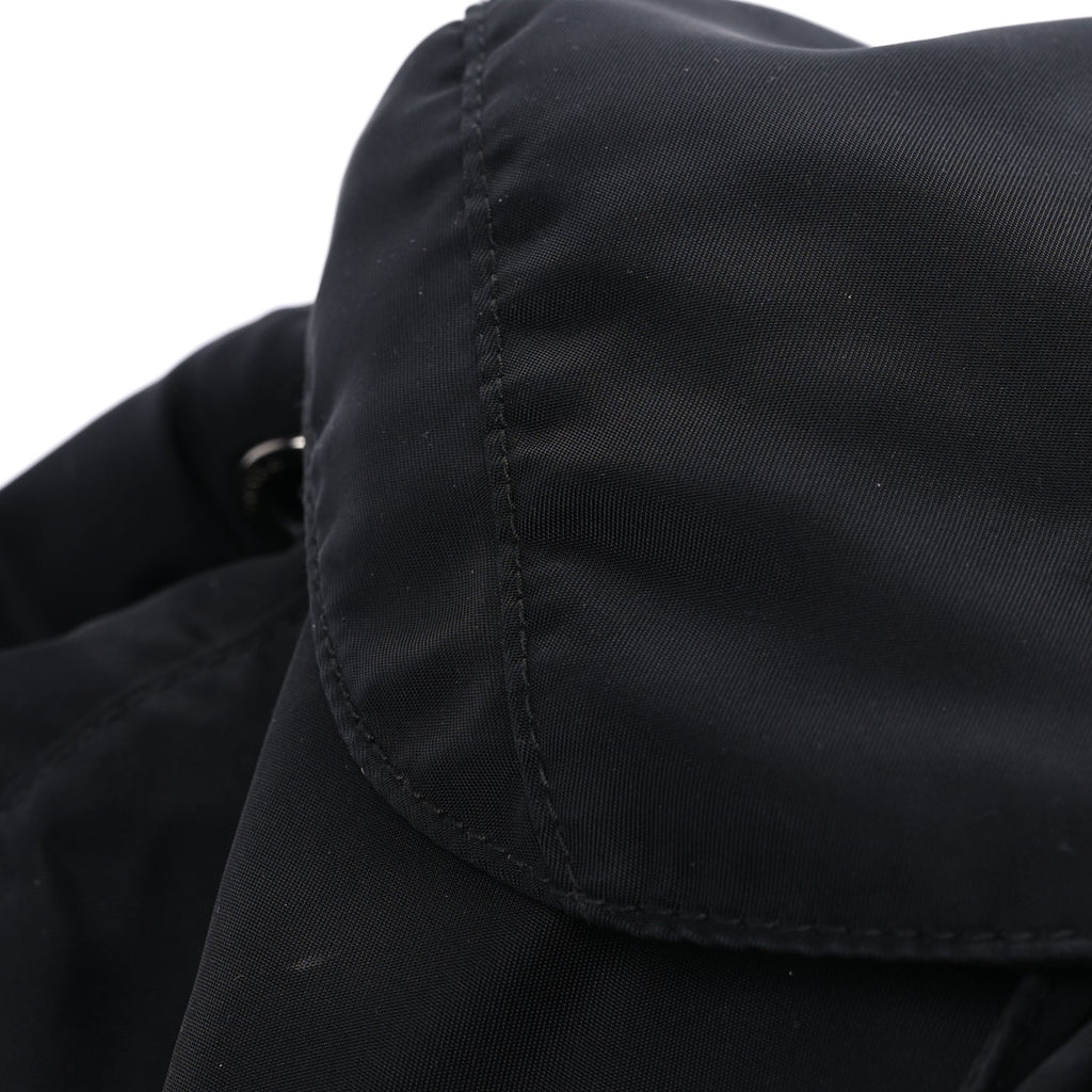 Prada Tessuto Nylon Saffiano Vela Medium Backpack  Black