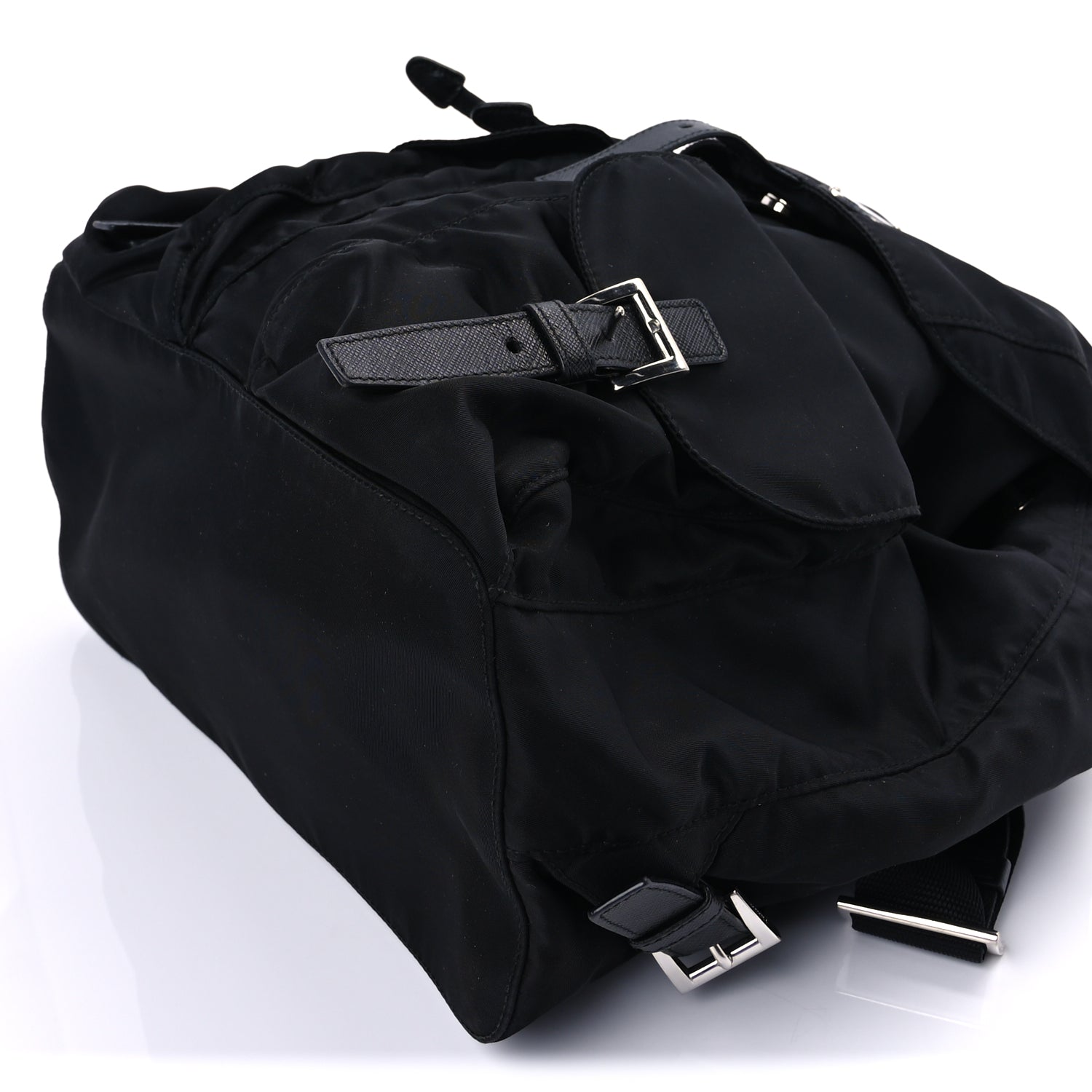 Prada Tessuto Nylon Saffiano Vela Medium Backpack  Black