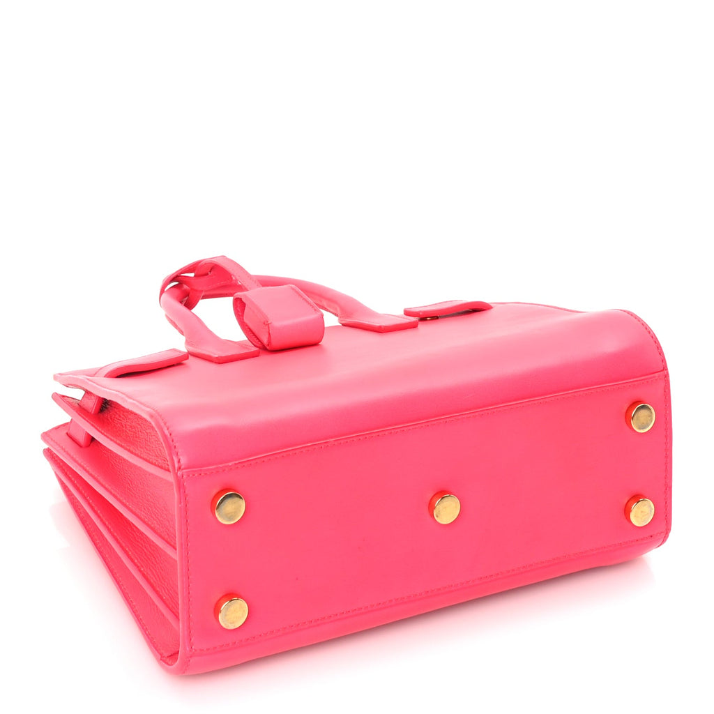 Saint Laurent Calfskin Nano Sac De Jour Lipstick Fuchsia
