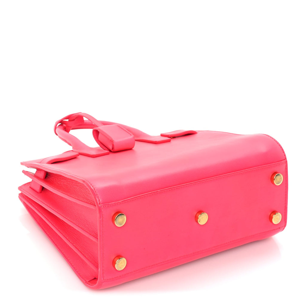 Saint Laurent Calfskin Nano Sac De Jour Lipstick Fuchsia