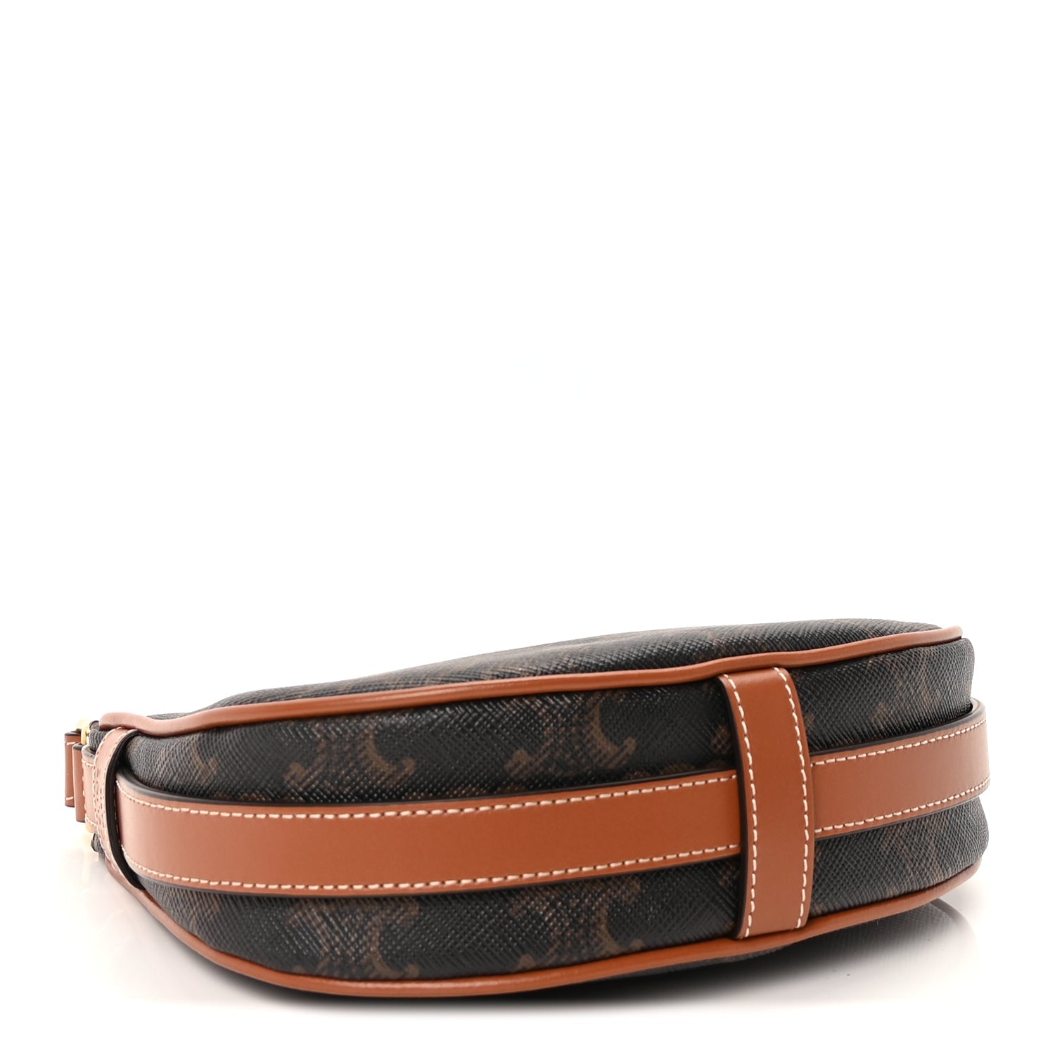 Celine Canvas Calfskin Mini Ava Triomphe Shoulder Bag Tan