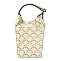 Celine Triomphe Canvas Calfskin Strap Box Bag White