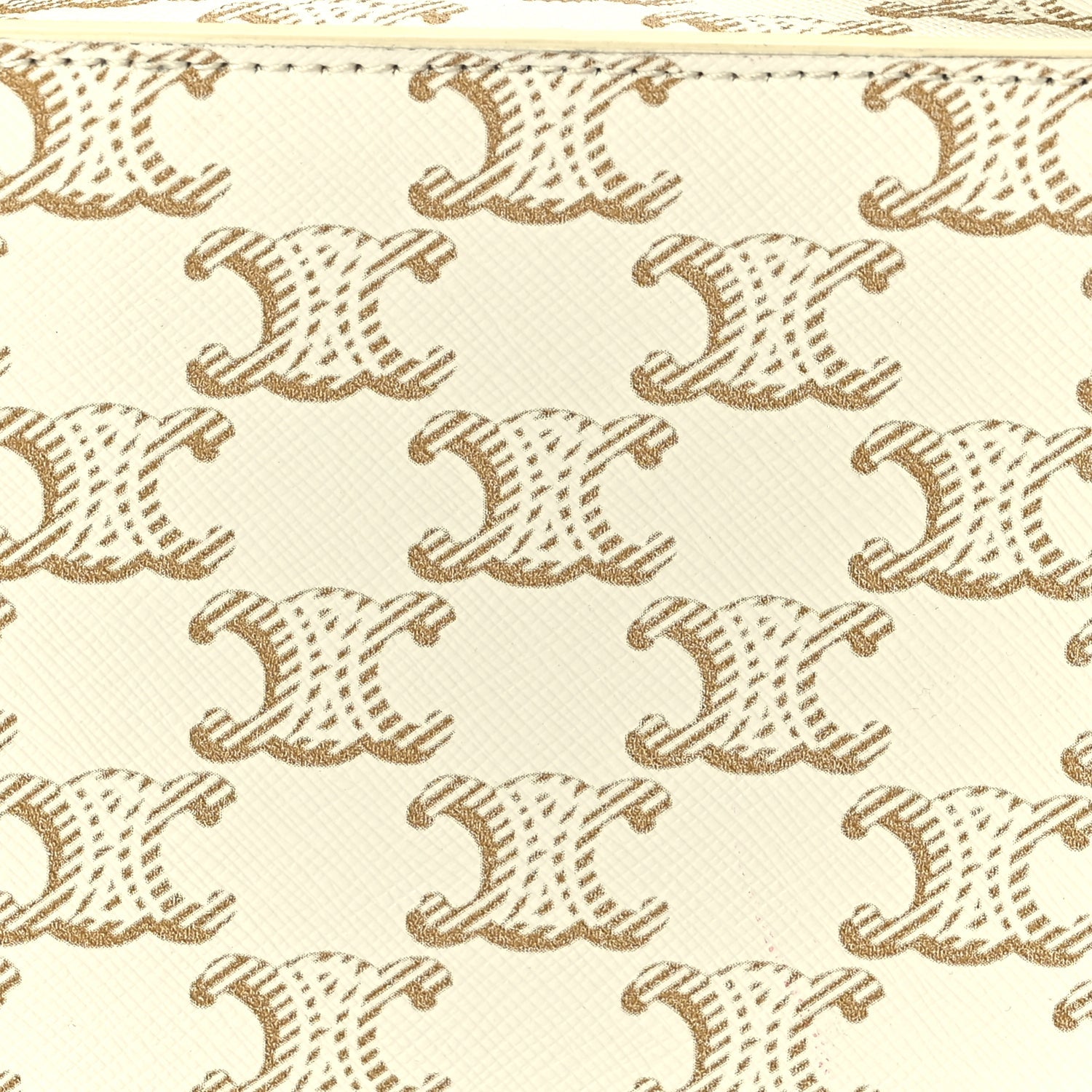 Celine Triomphe Canvas Calfskin Strap Box Bag White