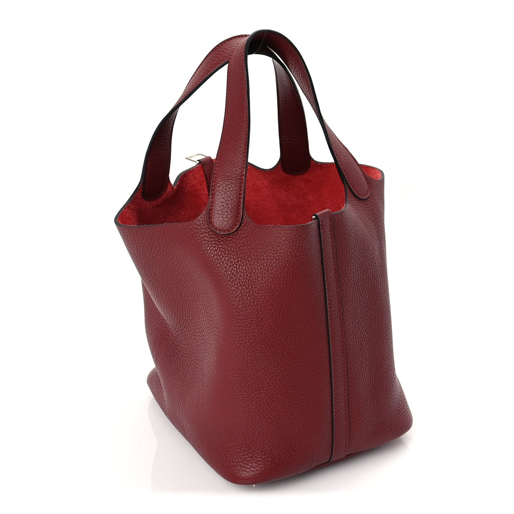 Hermes Taurillon Clemence Picotin Lock 22 MM  Rouge H