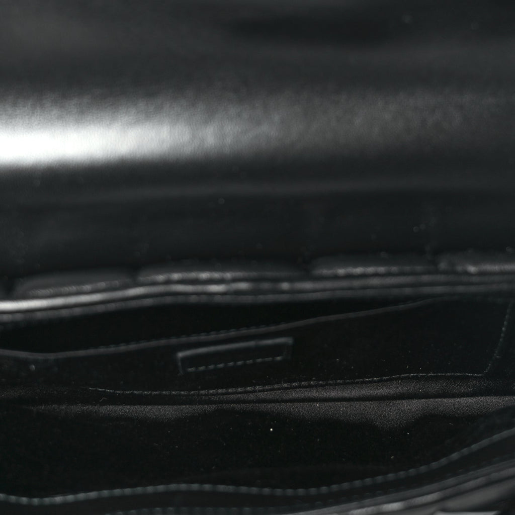 Gucci Nappa Vertical Matelasse Medium Maxi Horsebit Chain Shoulder Bag Black