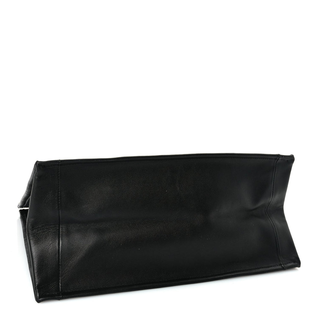Christian Dior Calfskin Embossed Medium Book Tote Black