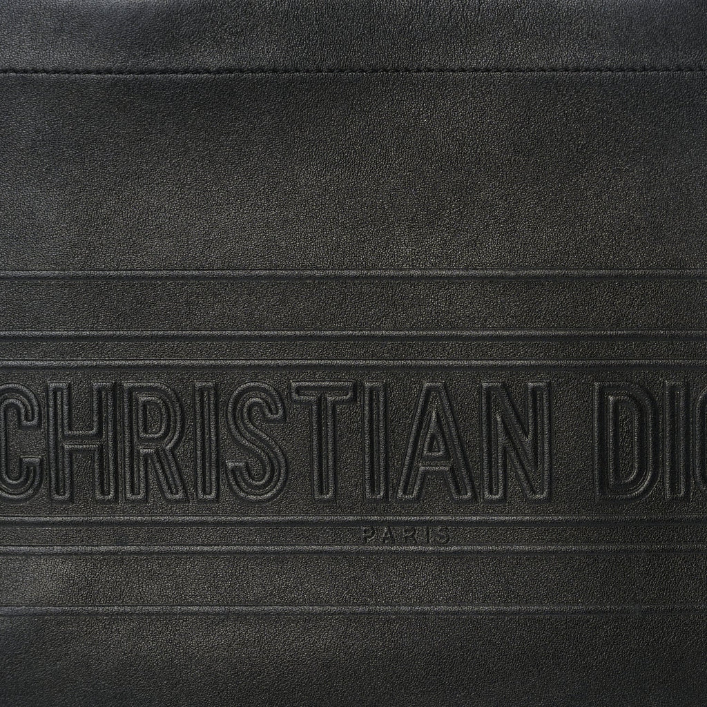Christian Dior Calfskin Embossed Medium Book Tote Black