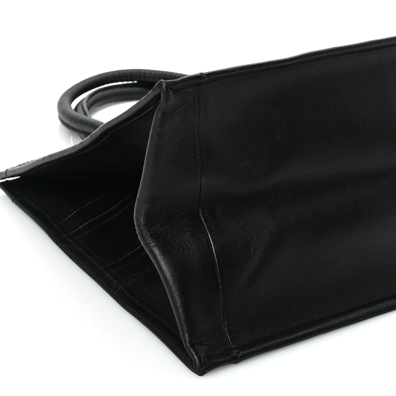 Christian Dior Calfskin Embossed Medium Book Tote Black