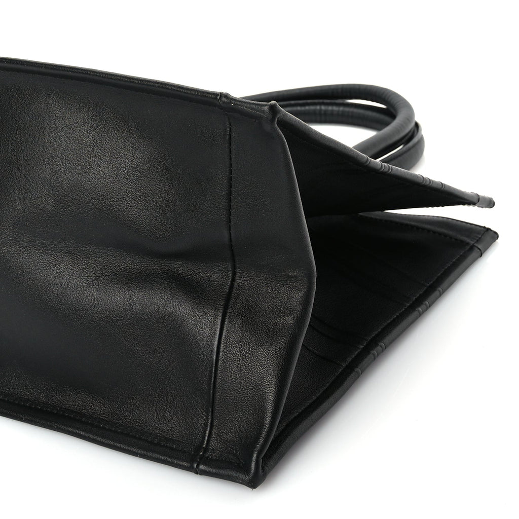 Christian Dior Calfskin Embossed Medium Book Tote Black