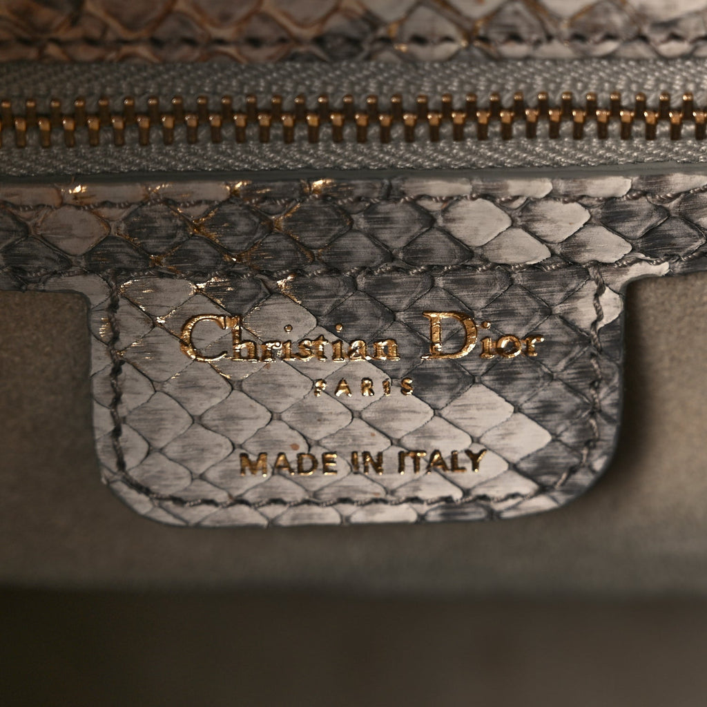 Christian Dior Snakeskin Large Lady Dior Beige