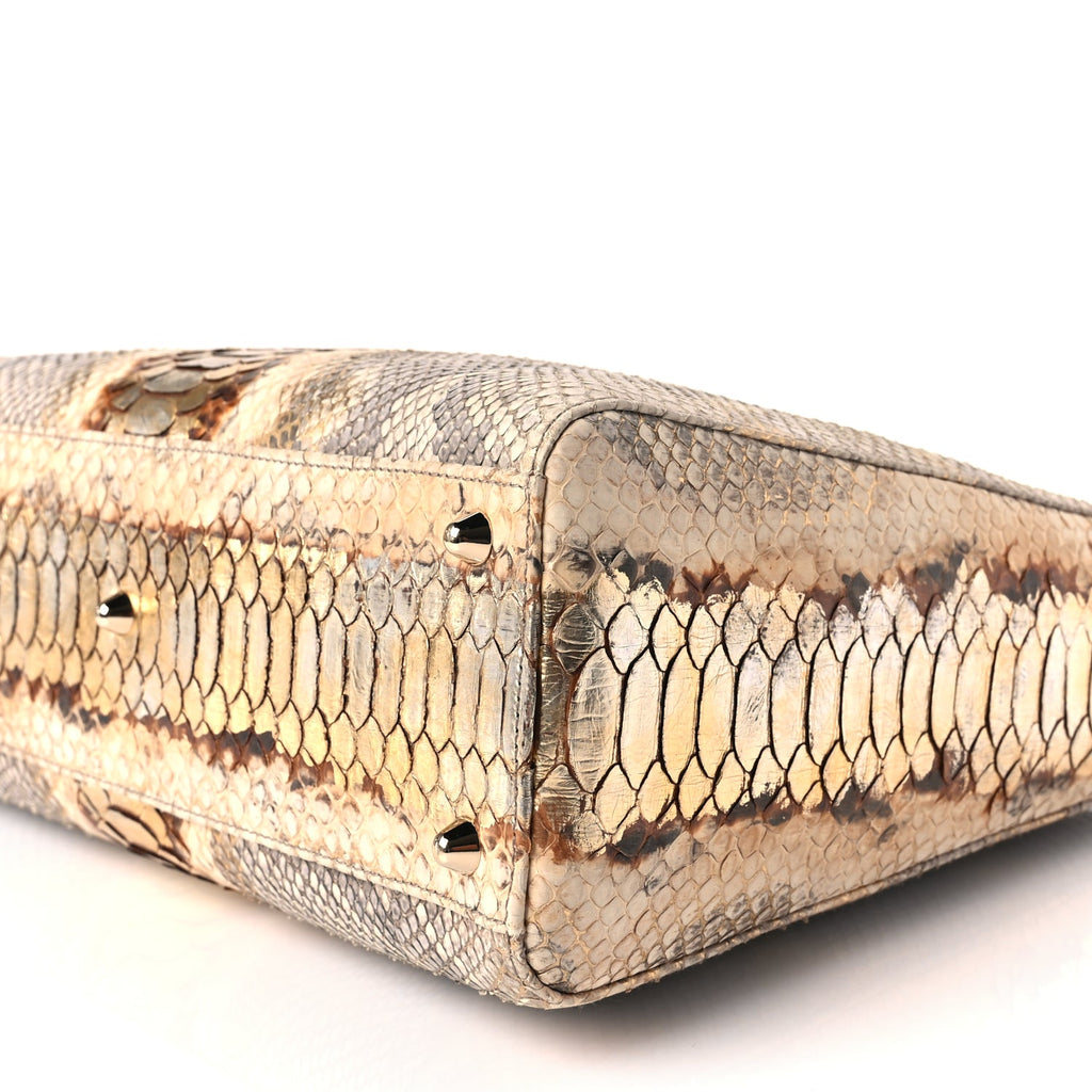 Christian Dior Snakeskin Large Lady Dior Beige