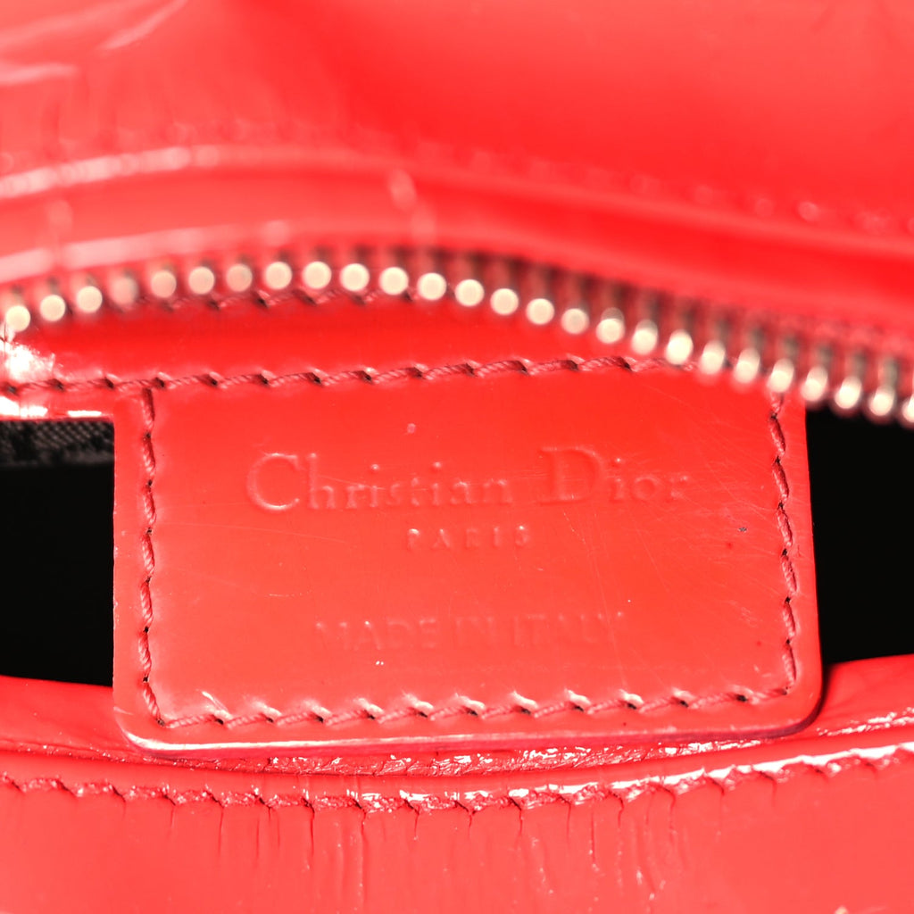 Christian Dior Patent Cannage Medium Lady Dior  Red