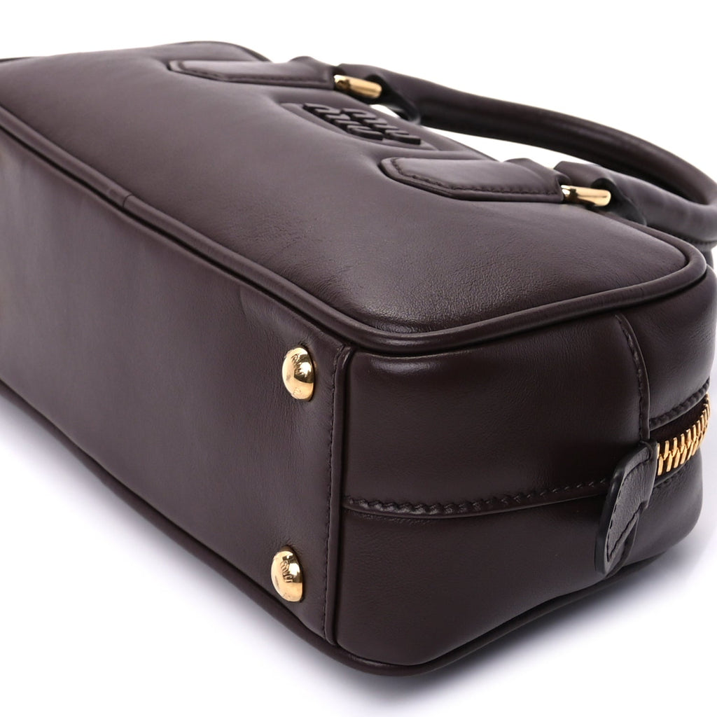 Miu Miu Calfskin Regular Arcadie Top Handle Bag Briarwood