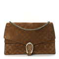 Gucci Suede GG Embossed Large Dionysus Shoulder Bag  Pepper Brown
