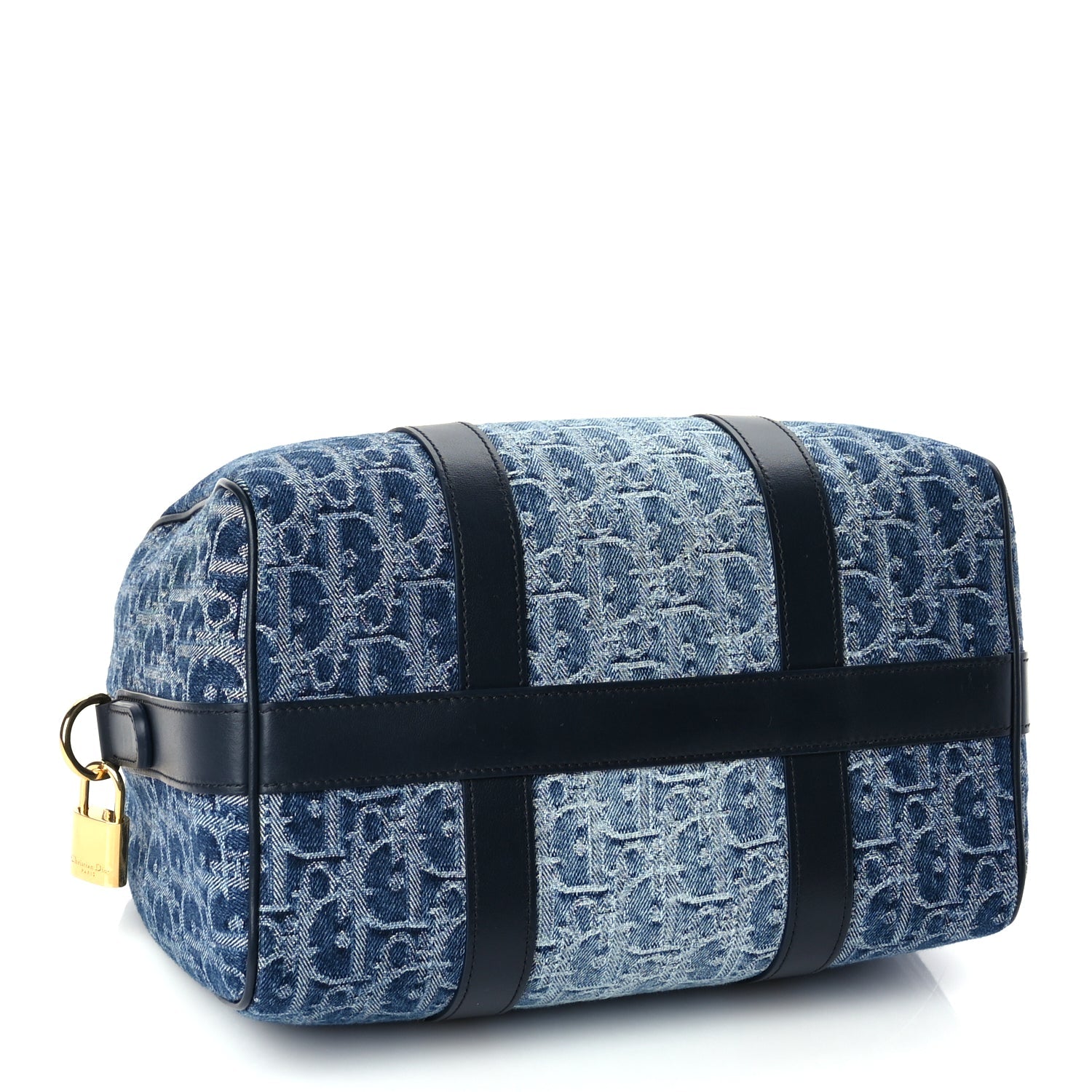 Christian Dior Denim Oblique Groove 25 Bag Blue Denim