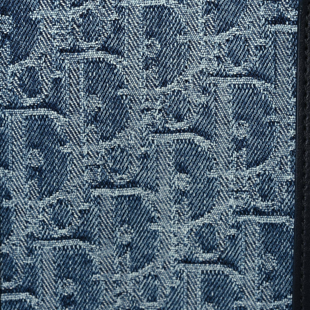 Christian Dior Denim Oblique Groove 25 Bag Blue Denim