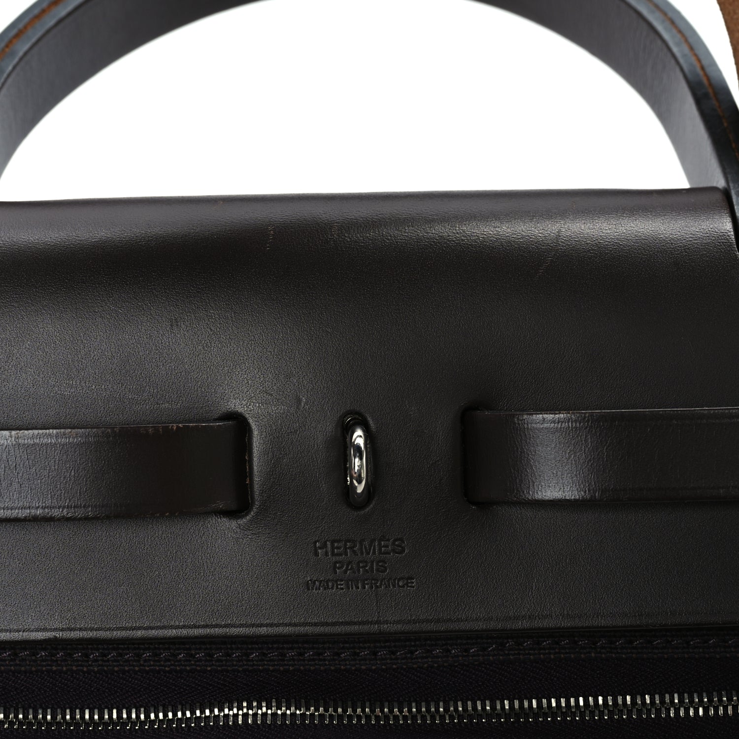 Hermes Vache Hunter Toile Herbag Zip 31 PM Cassis Ebony Indigo
