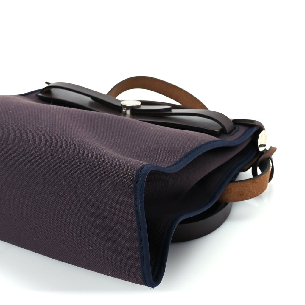 Hermes Vache Hunter Toile Herbag Zip 31 PM Cassis Ebony Indigo