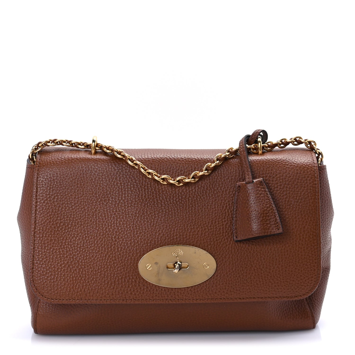 Mulberry Small Classic Grain Calfskin Medium Lily Flap  Oak
