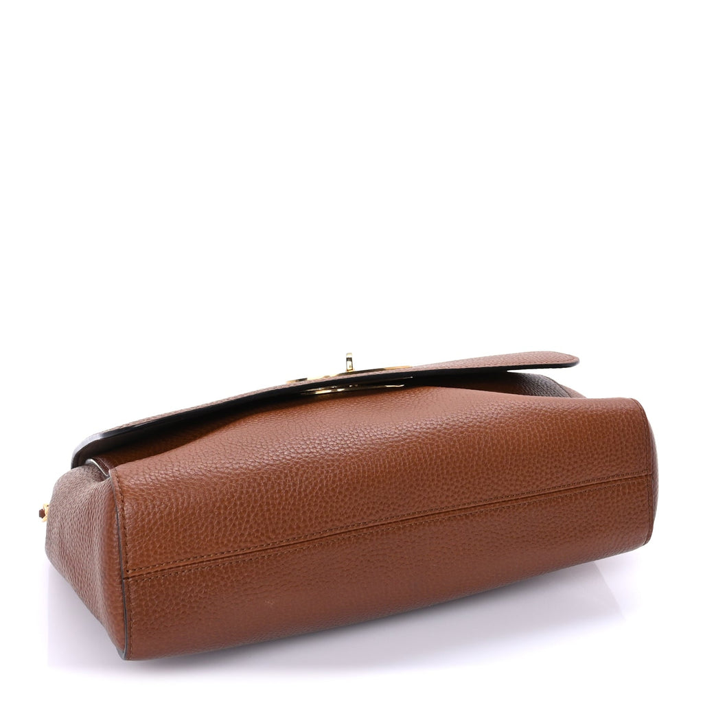 Mulberry Small Classic Grain Calfskin Medium Lily Flap  Oak
